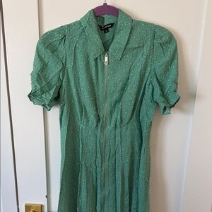 Whistles Teal Midi Dress with Dots